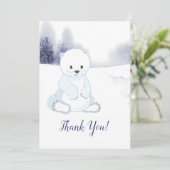 かわいいホッキョクグマ赤ちゃんシャワーありがとう サンキューカード (スタンド正面)