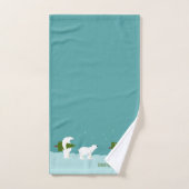 かわいいホッキョクグマ運のクリスマスツリー バスタオルセット (ハンドタオル)