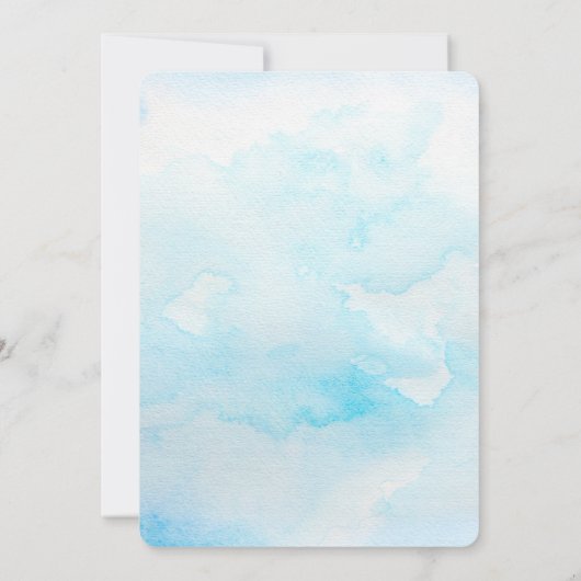 かわいいホッキョクグマ青い赤ちゃんシャワーその男の子 招待状 (裏面)