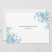 かわいいホッキョクグマ青バルーンボーイベビーシャワー 招待状 (裏面)