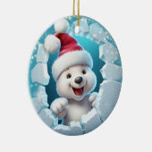 かわいいホッキョクグマ3D セラミックオーナメント (右)