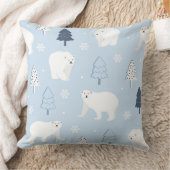 かわいいホッキョクグマ クッション (ブランケット)