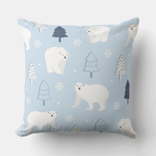 かわいいホッキョクグマ クッション (正面)