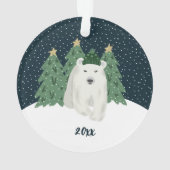 かわいいホッキョクグマ |クリスマスの装飾 オーナメント (裏面)