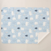 かわいいホッキョクグマ シェルパブランケット (正面(横))