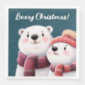 かわいいホッキョクグマ、スカーフを身に着けたカブ (正面)