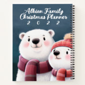 かわいいホッキョクグマ、スカーフを身に着けたカブ ノートブック (裏面)