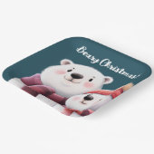 かわいいホッキョクグマ、スカーフを身に着けたカブ ペーパープレート (傾斜あり)