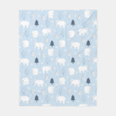 かわいいホッキョクグマ フリースブランケット (正面)