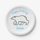 かわいいホッキョクグマ – 野生動物 – パーティー ペーパープレート (正面)