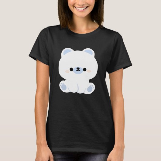 かわいいホッキョクグマ Tシャツ (正面)