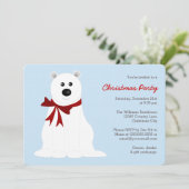 かわいいホッキョクグマonアイスブルーのクリスマスパーティー 招待状 (スタンド正面)