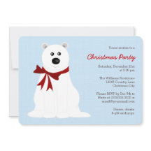 かわいいホッキョクグマonアイスブルーのクリスマスパーティー