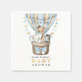 かわいいホットエアバルーンサファリ動物の赤ちゃんシャワー スタンダードカクテルナプキン (正面)