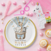 かわいいホットエアバルーンサファリ動物の赤ちゃんシャワー ペーパープレート (パーティー)