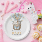 かわいいホットエアバルーンサファリ動物の赤ちゃんシャワー ペーパープレート (パーティー)