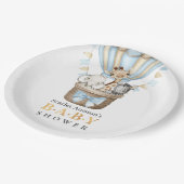 かわいいホットエアバルーンサファリ動物の赤ちゃんシャワー ペーパープレート (アングル)