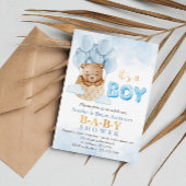 かわいいホットエアバルーンテディベア赤ちゃんシャワー 招待状