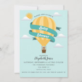 かわいいホットエアバルーンベア赤ちゃんシャワー招待状 招待状 (正面)