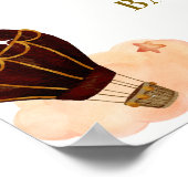 かわいいホットエアバルーンライオン男の子ベイビーシャワーへようこそ ポスター (角)