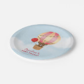 かわいいホットエアバルーン女の子の赤ちゃんシャワー ペーパープレート (アングル)