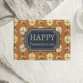 かわいいホットエアバルーン幸せな感謝祭カード