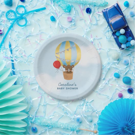 かわいいホットエアバルーン男の子の赤ちゃんシャワー ペーパープレート (パーティー)