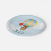 かわいいホットエアバルーン男の子の赤ちゃんシャワー ペーパープレート (アングル)