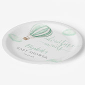 かわいいホットエアバルーン男女兼用ベビーシャワー ペーパープレート (アングル)