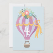 かわいいホットエアバルーン誕生日招待状 招待状 (裏面)