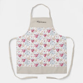 かわいいホットココアとクッキーの水のカラーイラストレーション エプロン (正面)