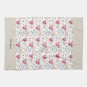 かわいいホットココアとクッキーの水のカラーイラストレーション キッチンタオル (横)