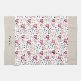 かわいいホットココアとクッキーの水のカラーイラストレーション キッチンタオル