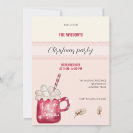 かわいいホットココアマグカップイラストレーションウォーターカラーアート 招待状