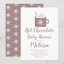 かわいいホットチョコレートキャンプファイヤーマグウィンターベイビーシャワー 招待状