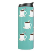 かわいいホットチョコレートネームティール(緑がかった色)クリスマス タンブラー (回転左)