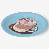 かわいいホットチョコレートマシュマロ漫画 ペーパープレート (アングル)