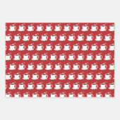 かわいいホットチョコレートレッドクリスマス ラッピングペーパーシート (正面2)