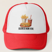 かわいいホットドッグにビジネス名を追加 キャップ (正面)