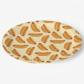 かわいいホットドッグのパーティー  ペーパープレート (アングル)