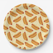 かわいいホットドッグのパーティー  ペーパープレート (正面)