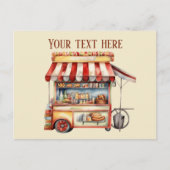 かわいいホットドッグのベンダーがメッセージを追加 ポストカード (正面)