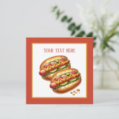 かわいいホットドッグパーティー 招待状 (スタンド正面)