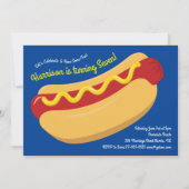 かわいいホットドッグ子供の誕生日パーティー調理師アウト 招待状 (正面)