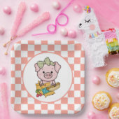 かわいいホットドッグ豚クックアウトパーティー ペーパープレート (パーティー)