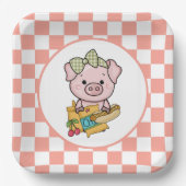 かわいいホットドッグ豚クックアウトパーティー ペーパープレート (正面)