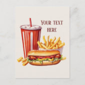 かわいいホットドッグ追加文字 ポストカード (正面)