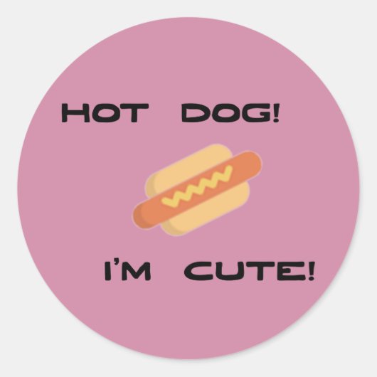 かわいいホットドッグ ラウンドシール (正面)