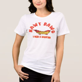 かわいいホットドッグ 僕は休暇が欲しい レトロな漫画のホットドッグ トライブレンドＴシャツ