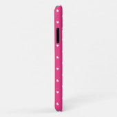 かわいいホットピンクと白のハートパターンモノグラム Case-Mate iPhoneケース (裏面/右)